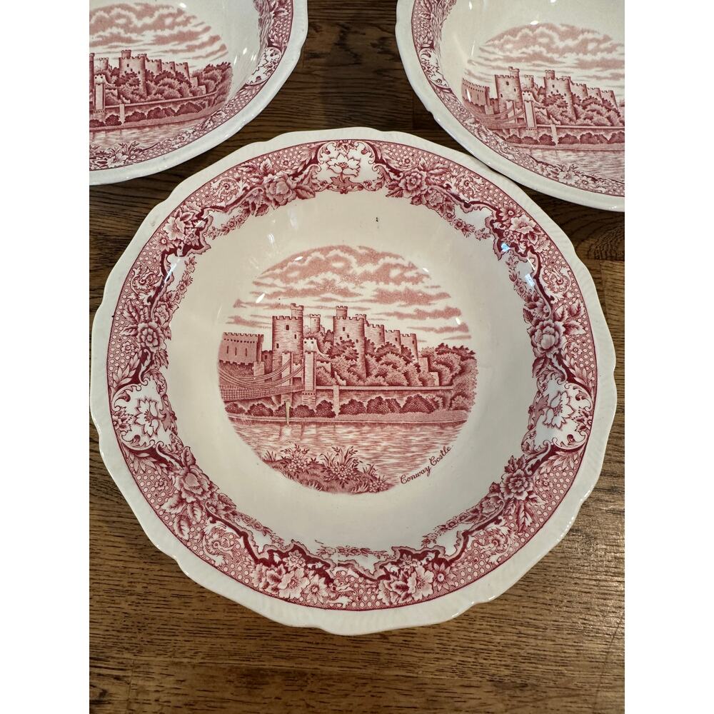 Royal Swan, Vegetable Bowl, Conway Castle, Historic Castles, Red Transferware